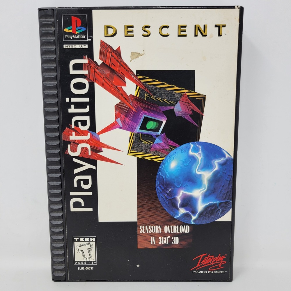 Descent Sony PlayStation 1 PS1 1996 Long Box Black Label SLUS-00037 Interplay